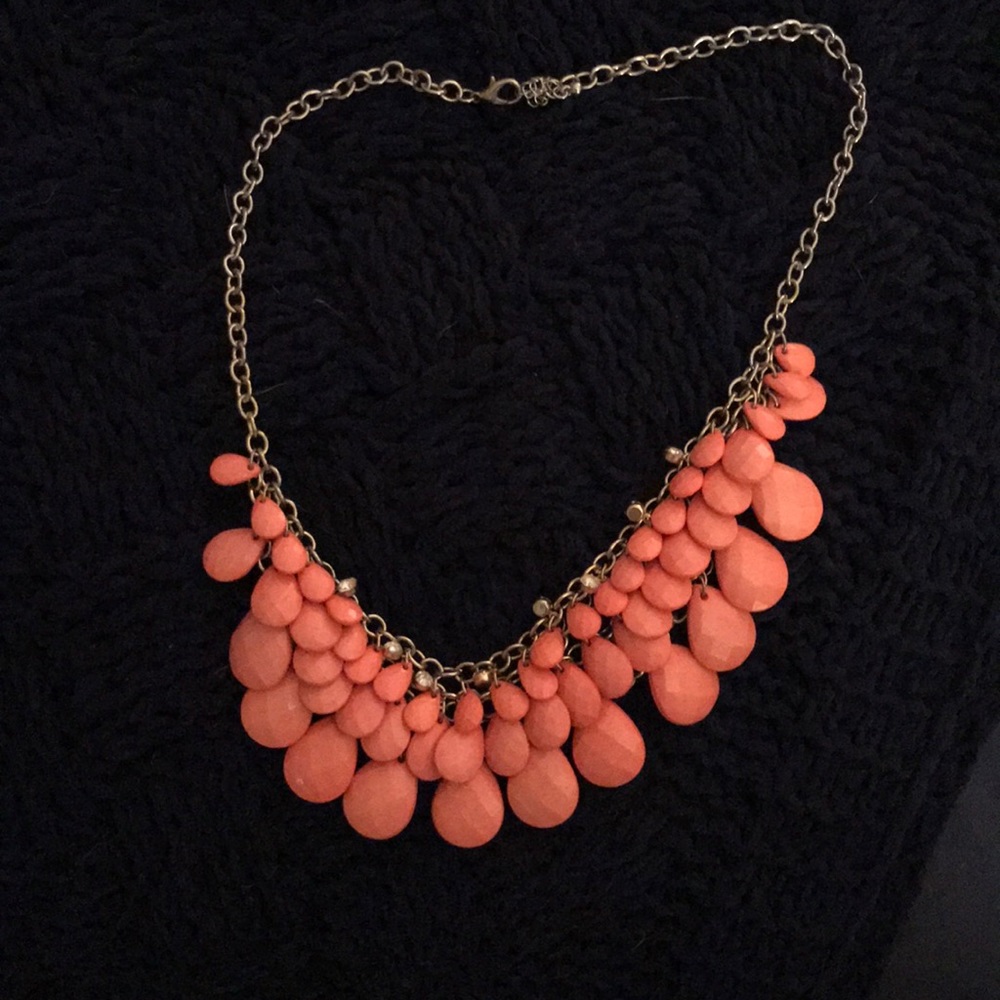 Orange beaded statement necklace